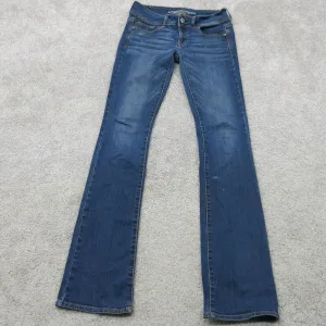 American Eagle Womens Jeans Straight Leg Cotton Low Rise Stretch Blue Size W28