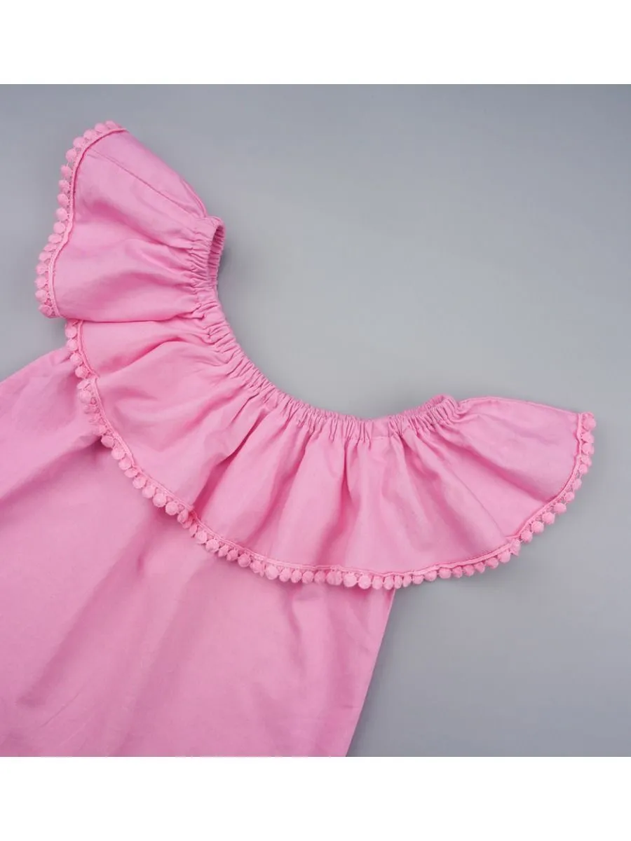Baby Toddler Girl Clothes Outfit Off Shoulder Top Matching Bow Stripe Shorts