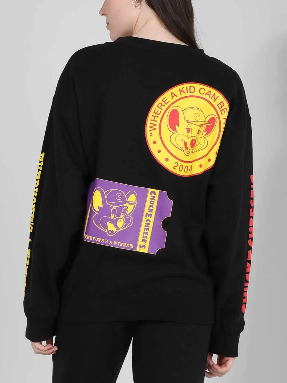 Be A Kid Puff Print Crew Neck Sweatshirt