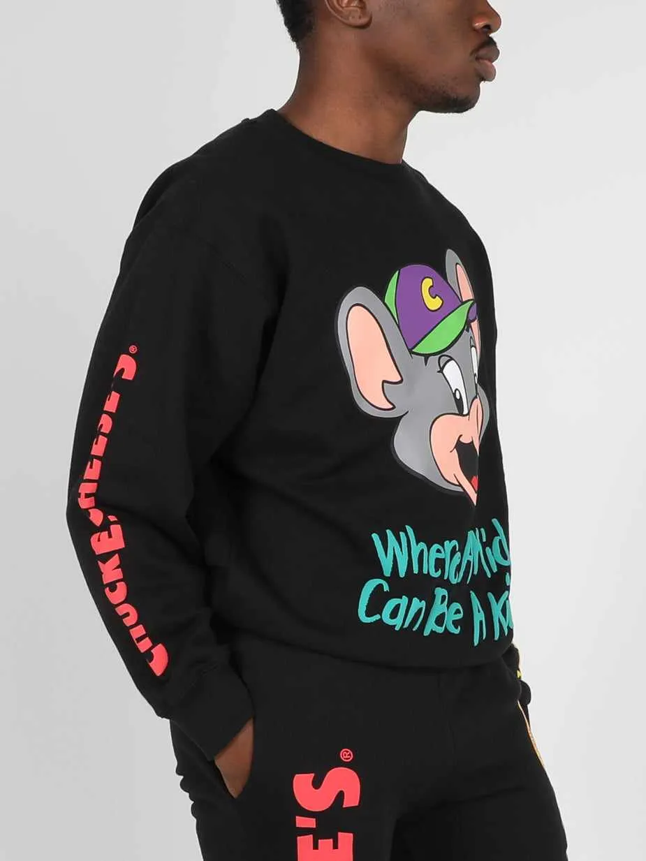 Be A Kid Puff Print Crew Neck Sweatshirt