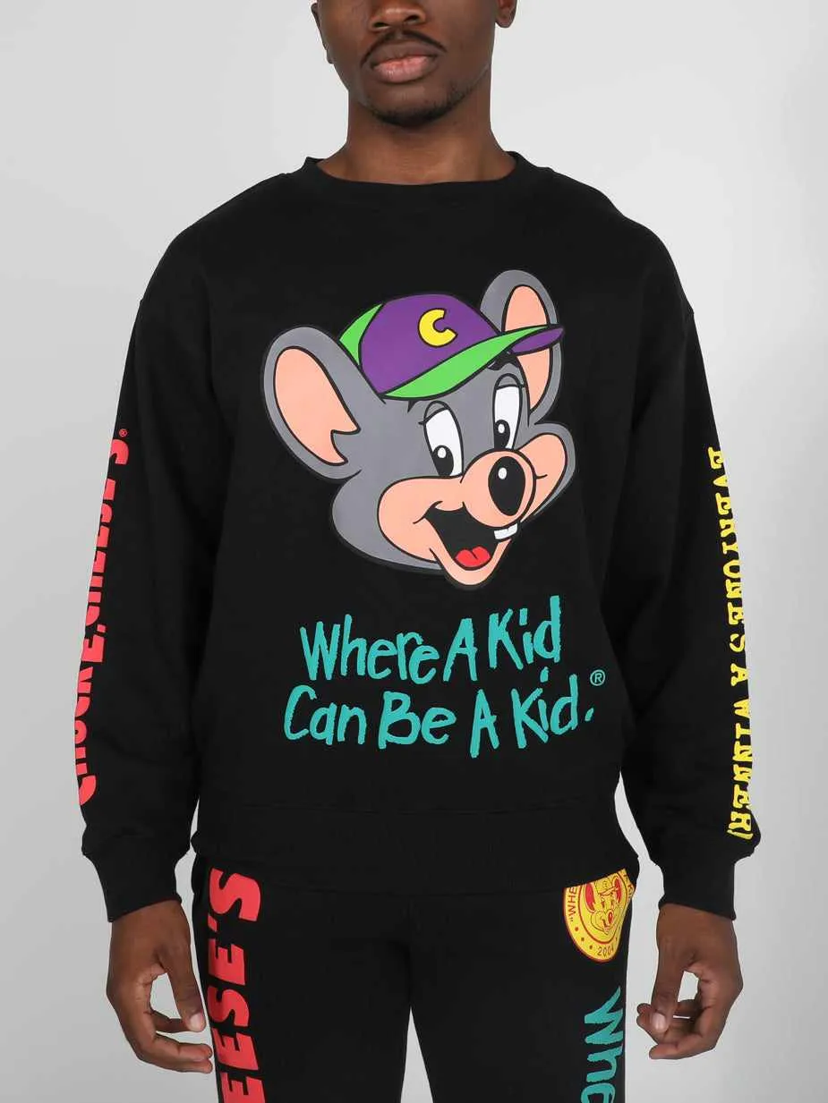 Be A Kid Puff Print Crew Neck Sweatshirt
