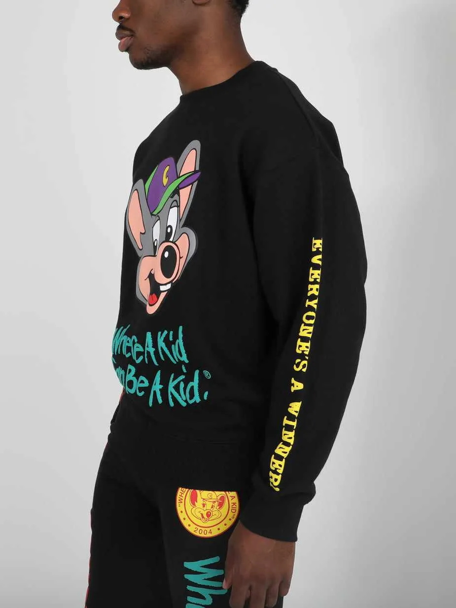 Be A Kid Puff Print Crew Neck Sweatshirt