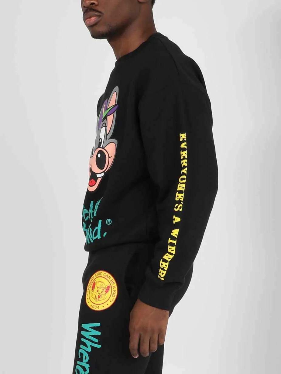 Be A Kid Puff Print Crew Neck Sweatshirt