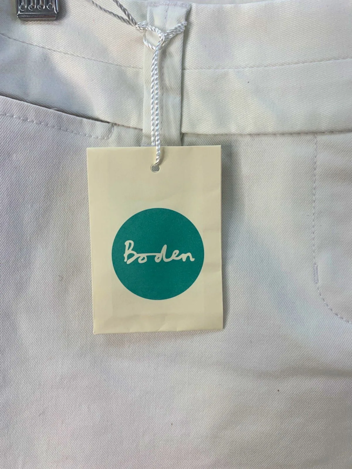 Boden White Straight Leg Trousers UK 14L