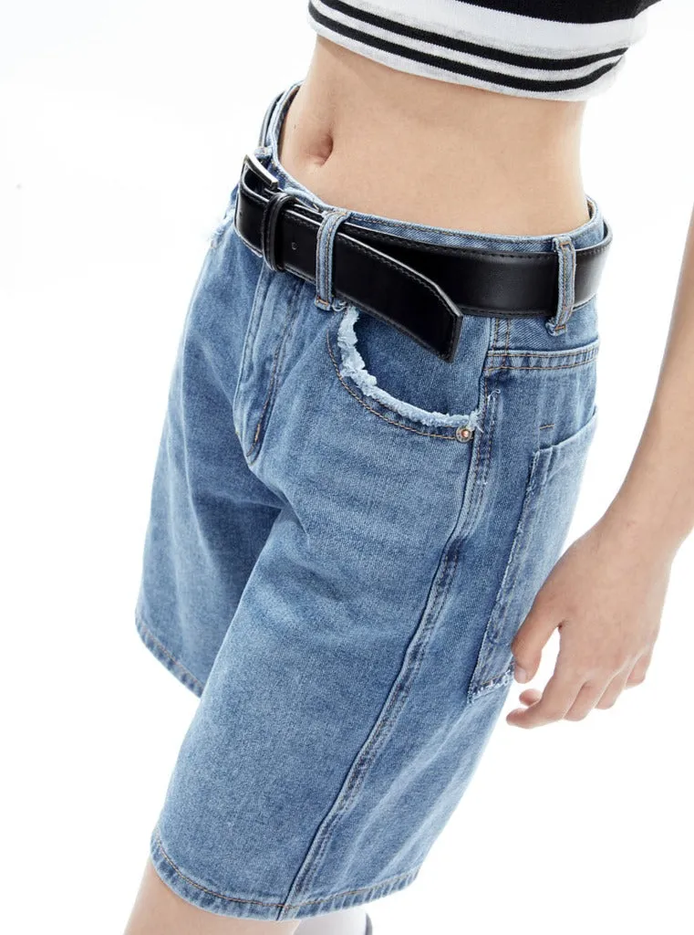 Casual Straight Leg Denim Pants