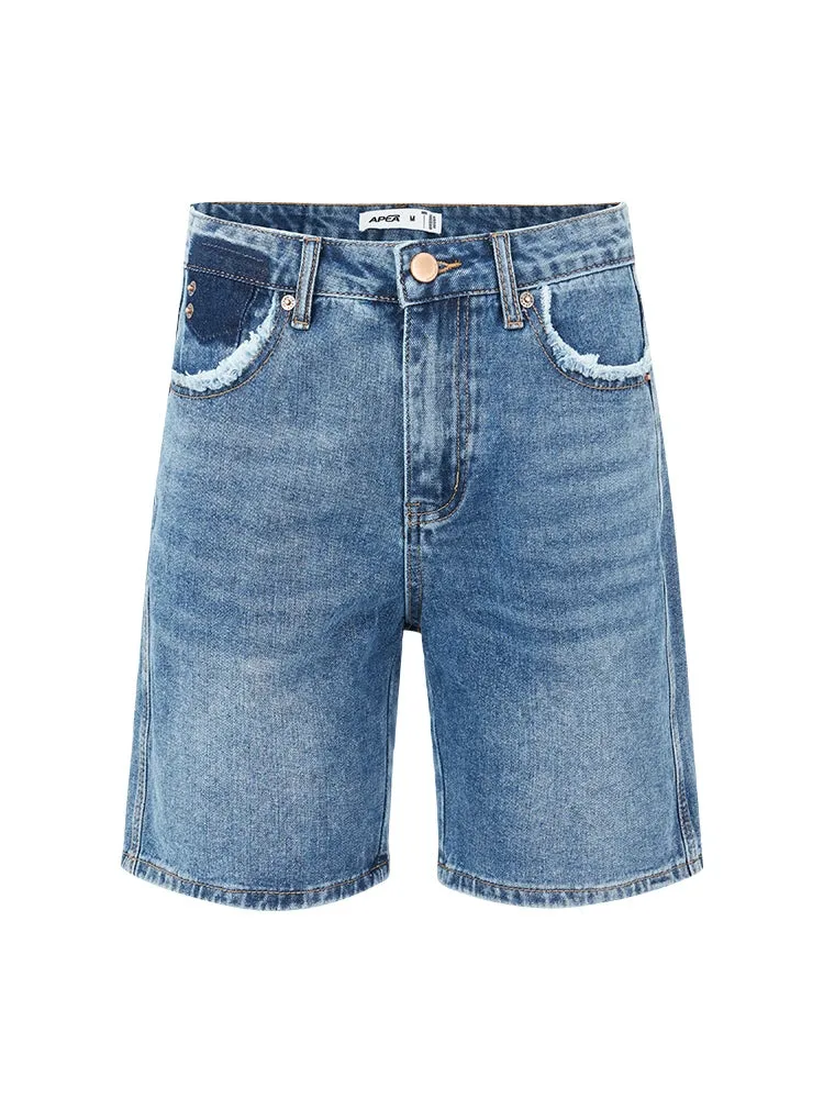 Casual Straight Leg Denim Pants