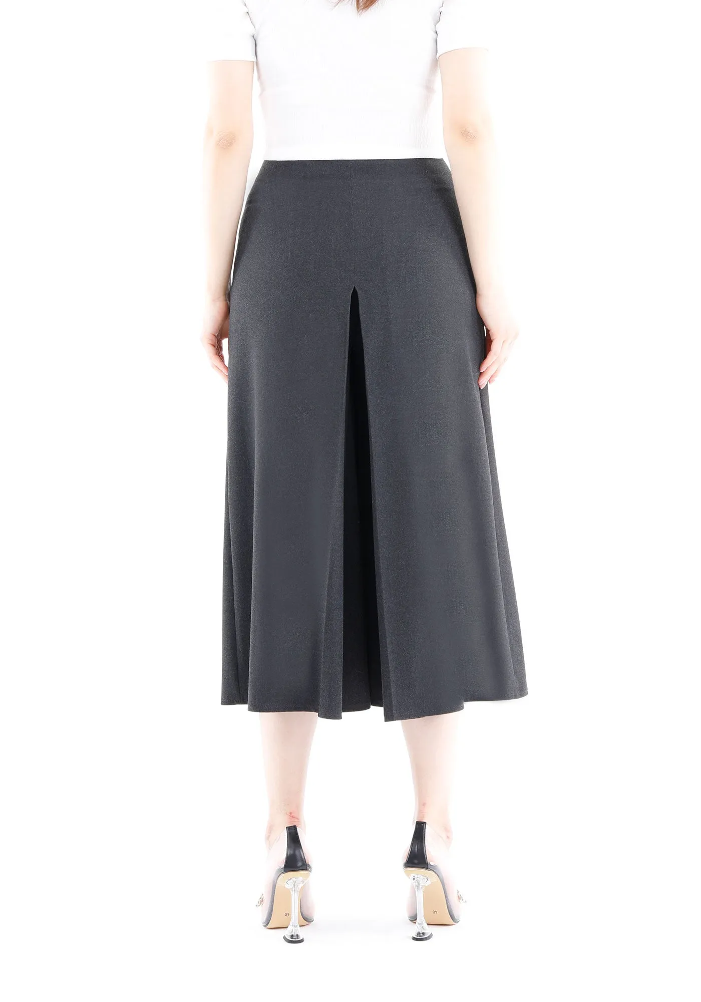 Charcoal Cropped Palazzo Pants