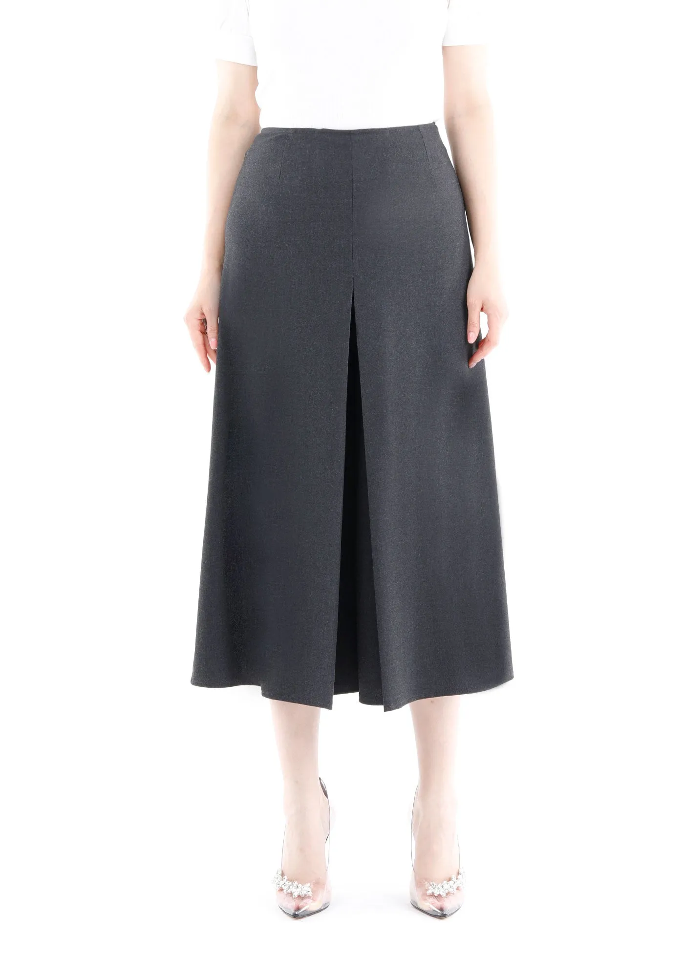 Charcoal Cropped Palazzo Pants
