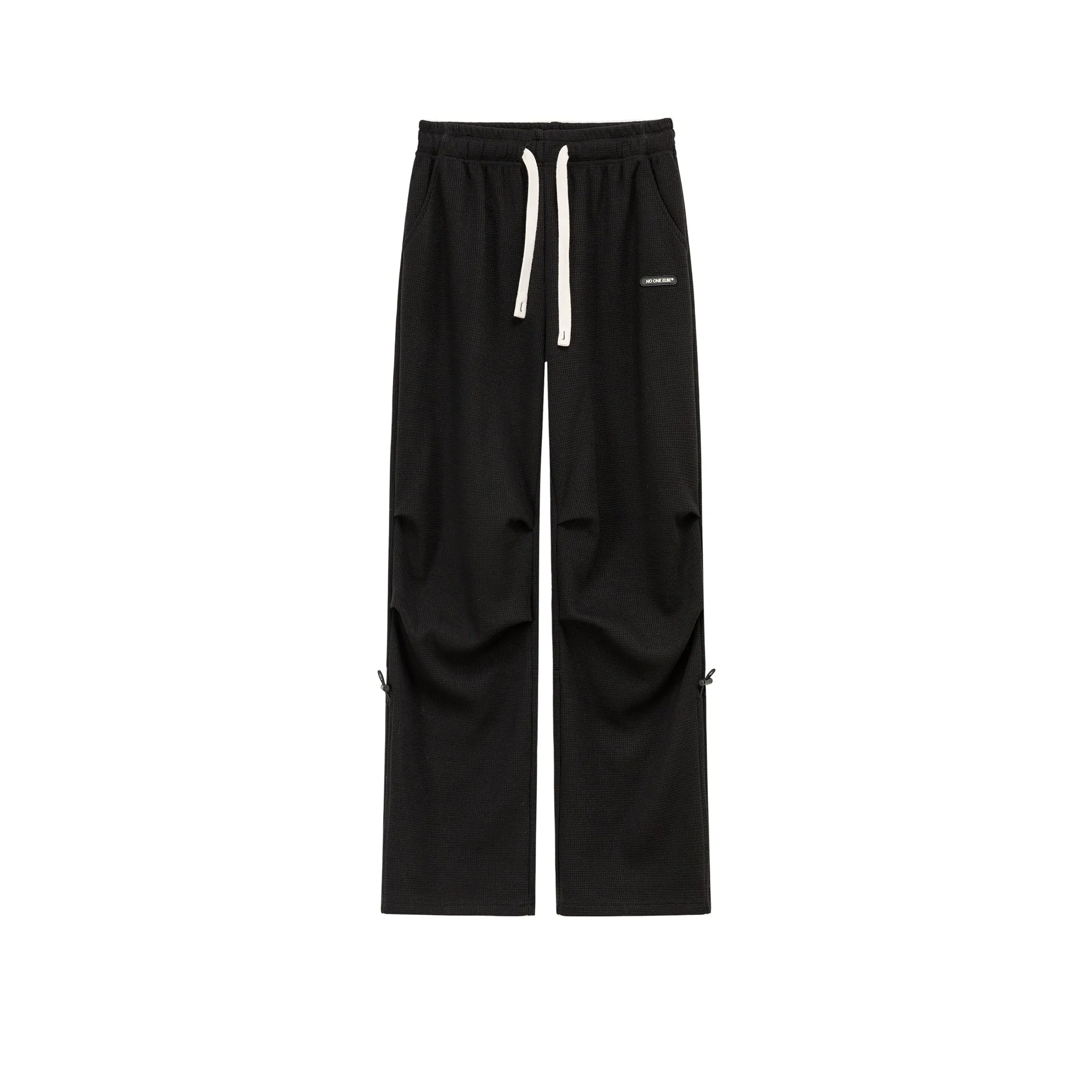 Elastic Waist Shirring Wide Pants