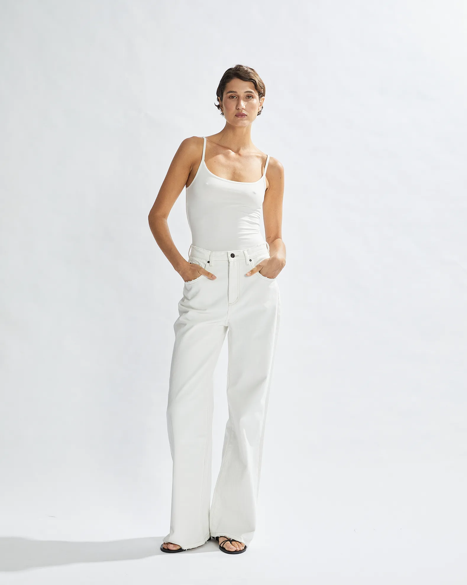 Harley High Rise Jeans White Cropped