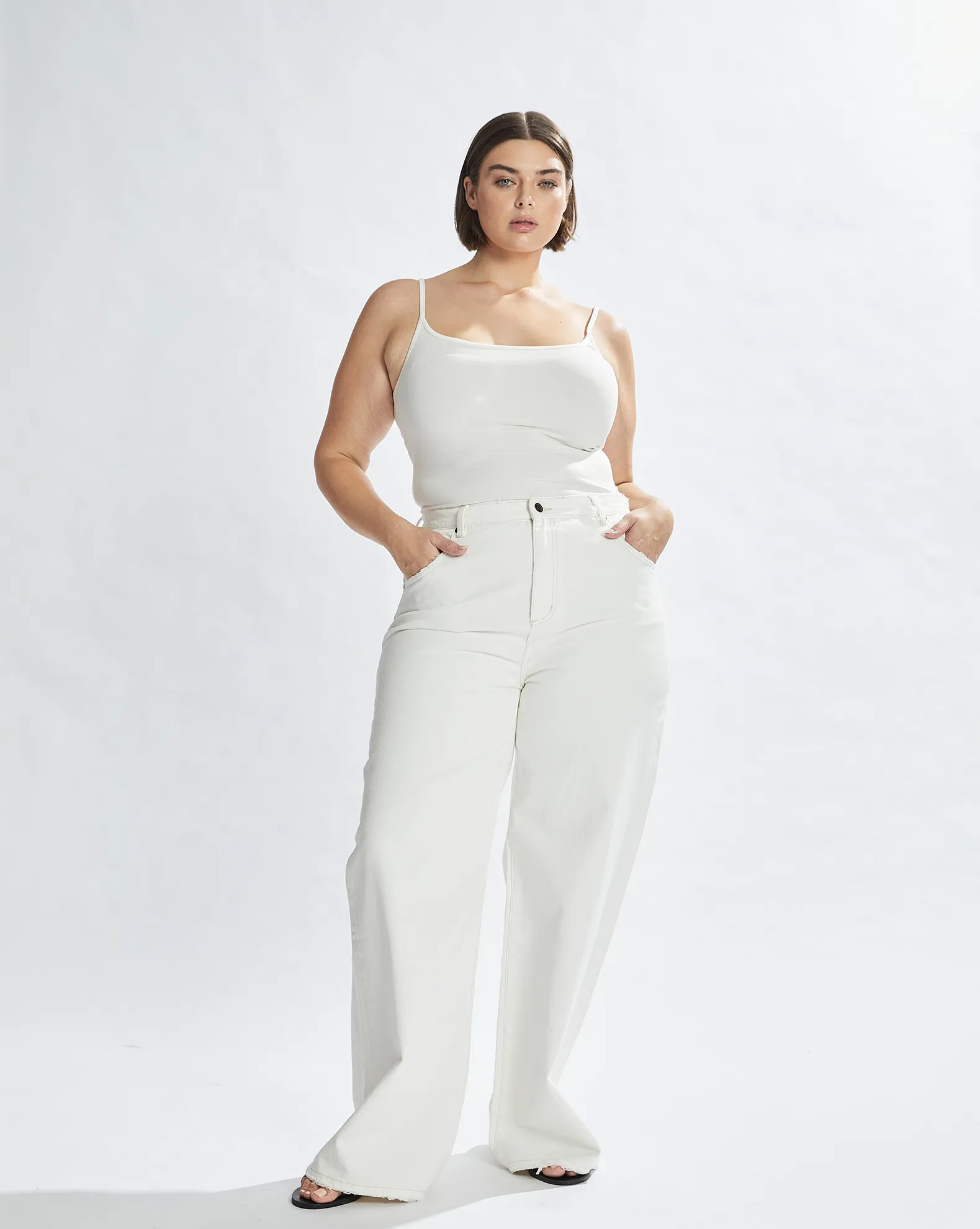 Harley High Rise Jeans White Cropped