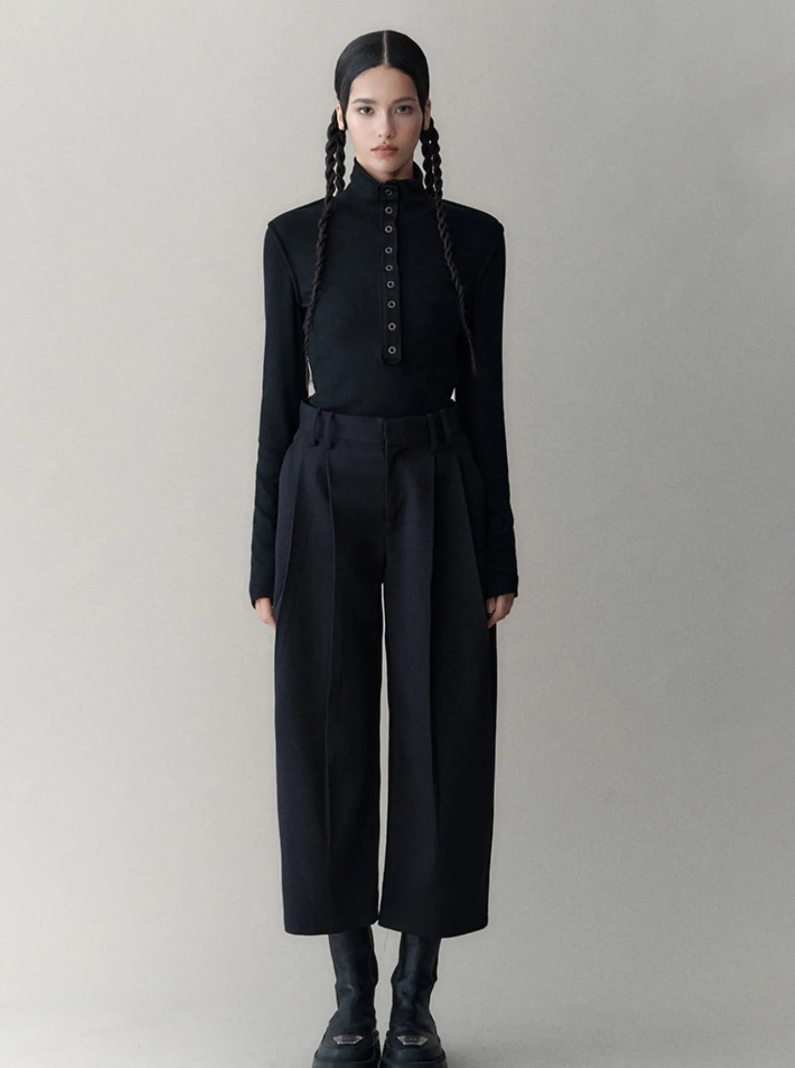 High-Rise Cropped Casual Pants