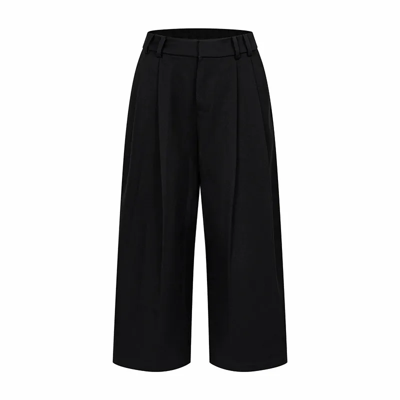 High-Rise Cropped Casual Pants