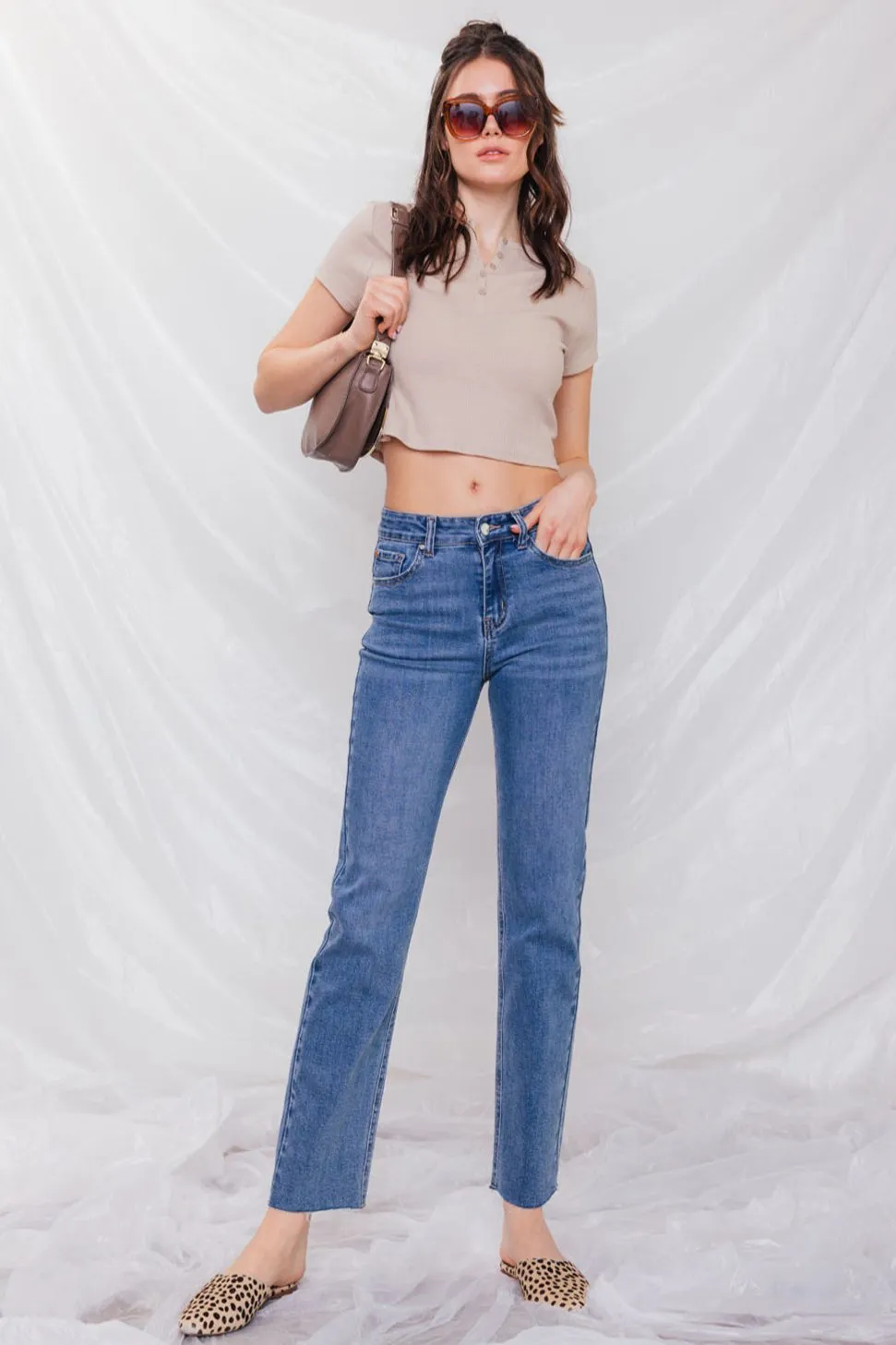 High Rise Straight Jeans