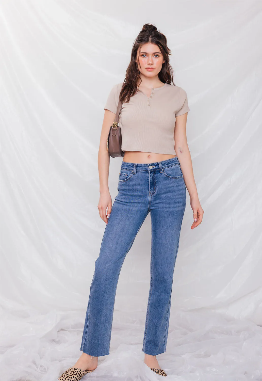 High Rise Straight Jeans