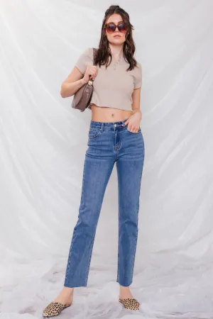 High Rise Straight Jeans