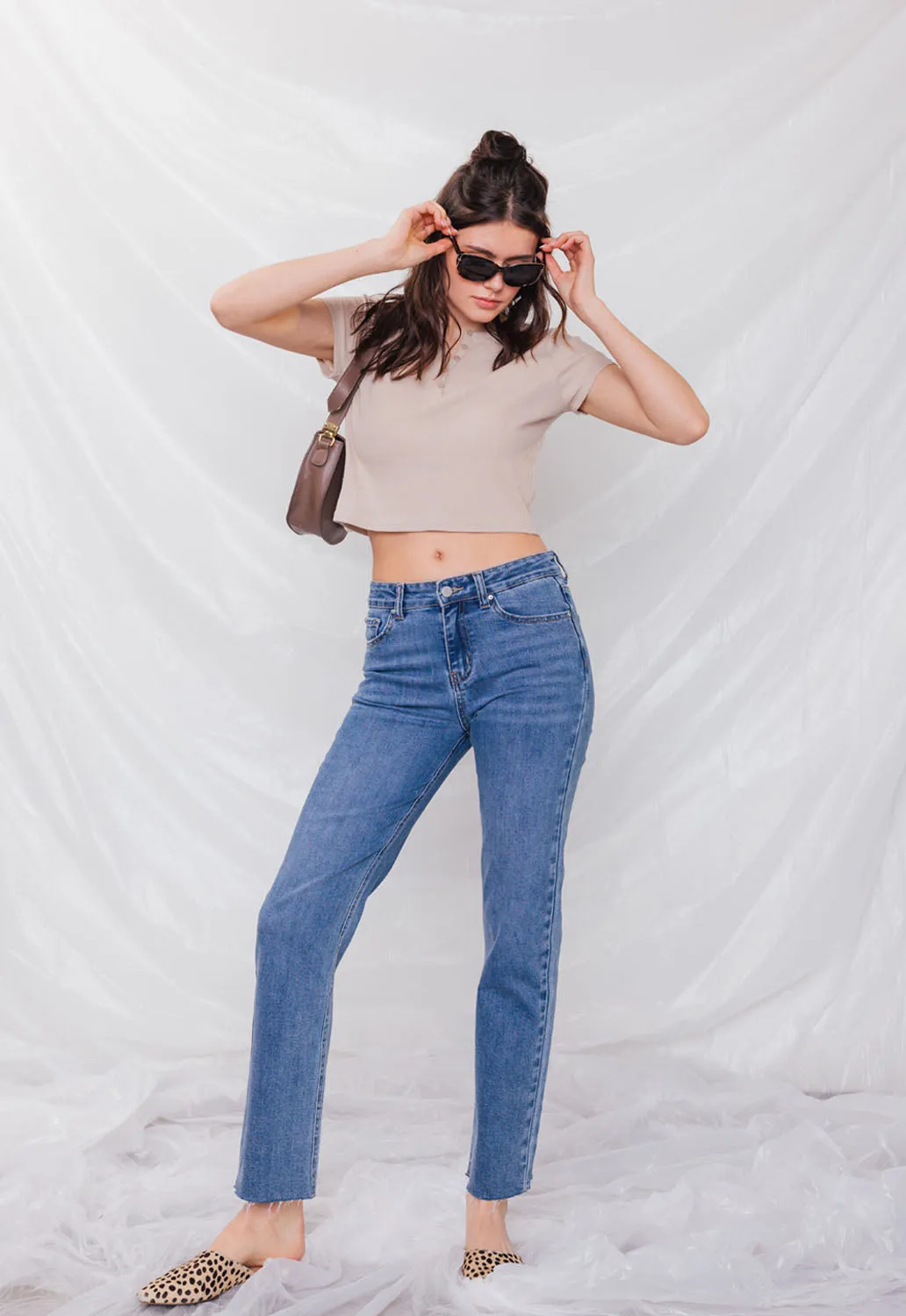High Rise Straight Jeans