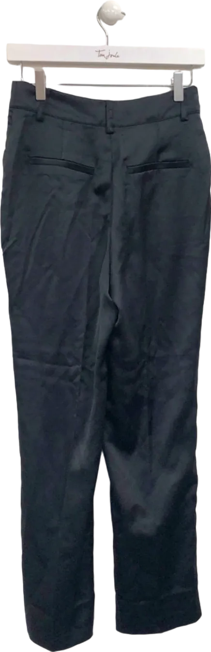 NA-KD Black Satin High Rise Suit Pants UK 8