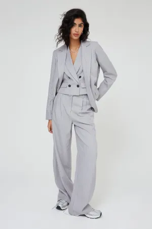 PINSTRIPED TAILORED TROUSERS