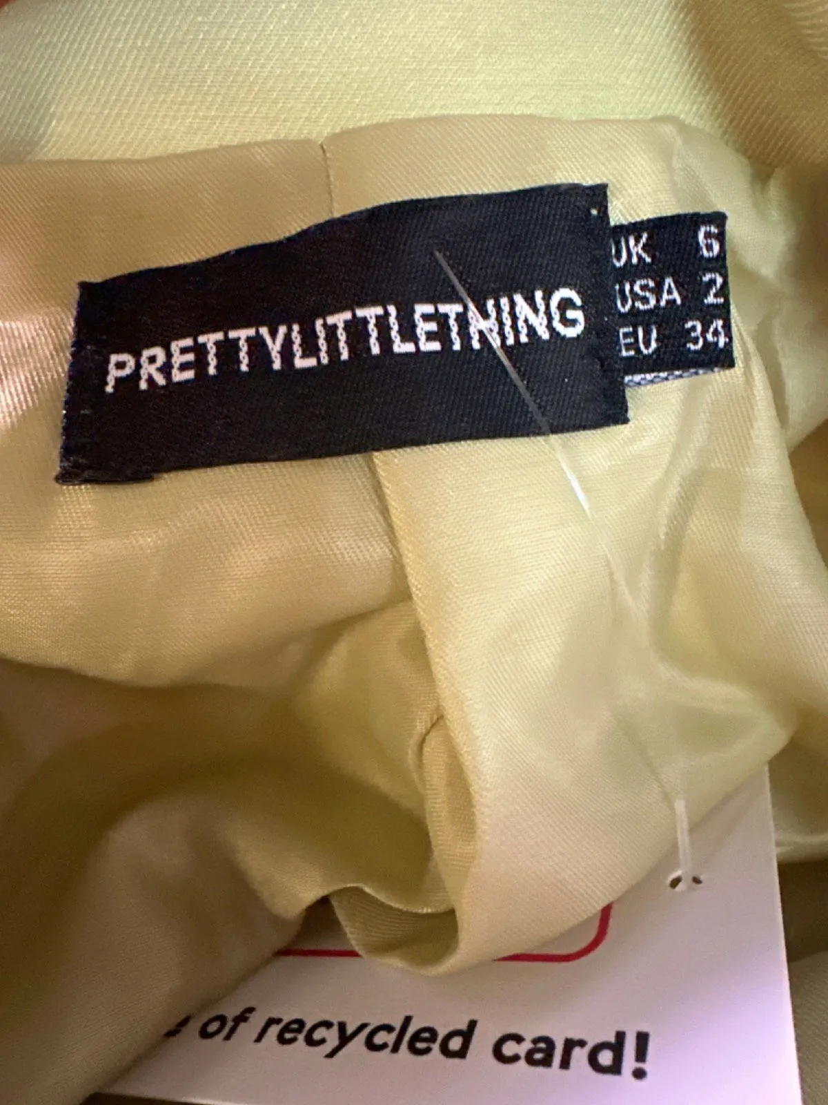 PrettyLittleThing Light Green Longline Blazer UK 6