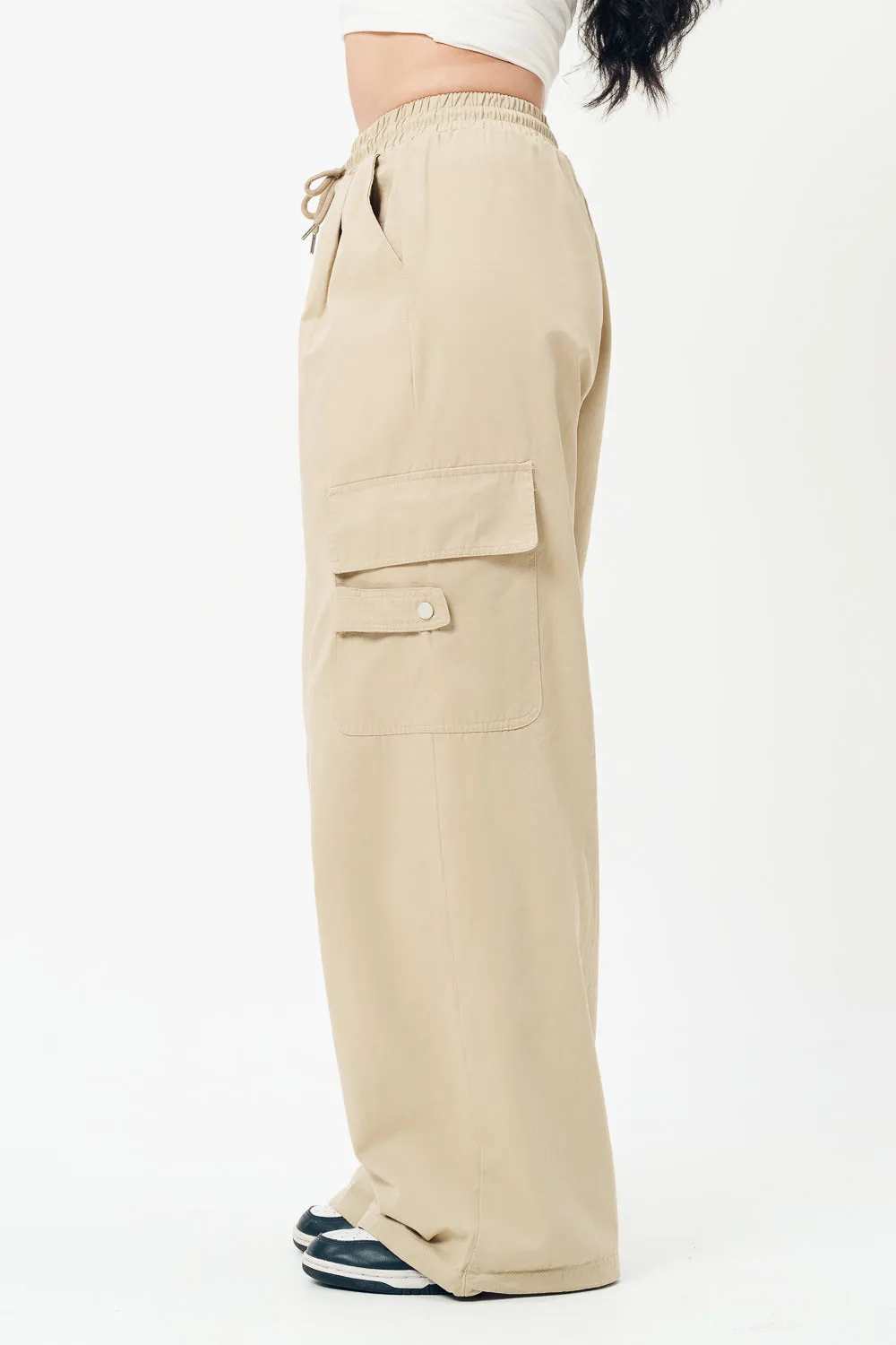 Shaker Beige Cargo Baggy Joggers