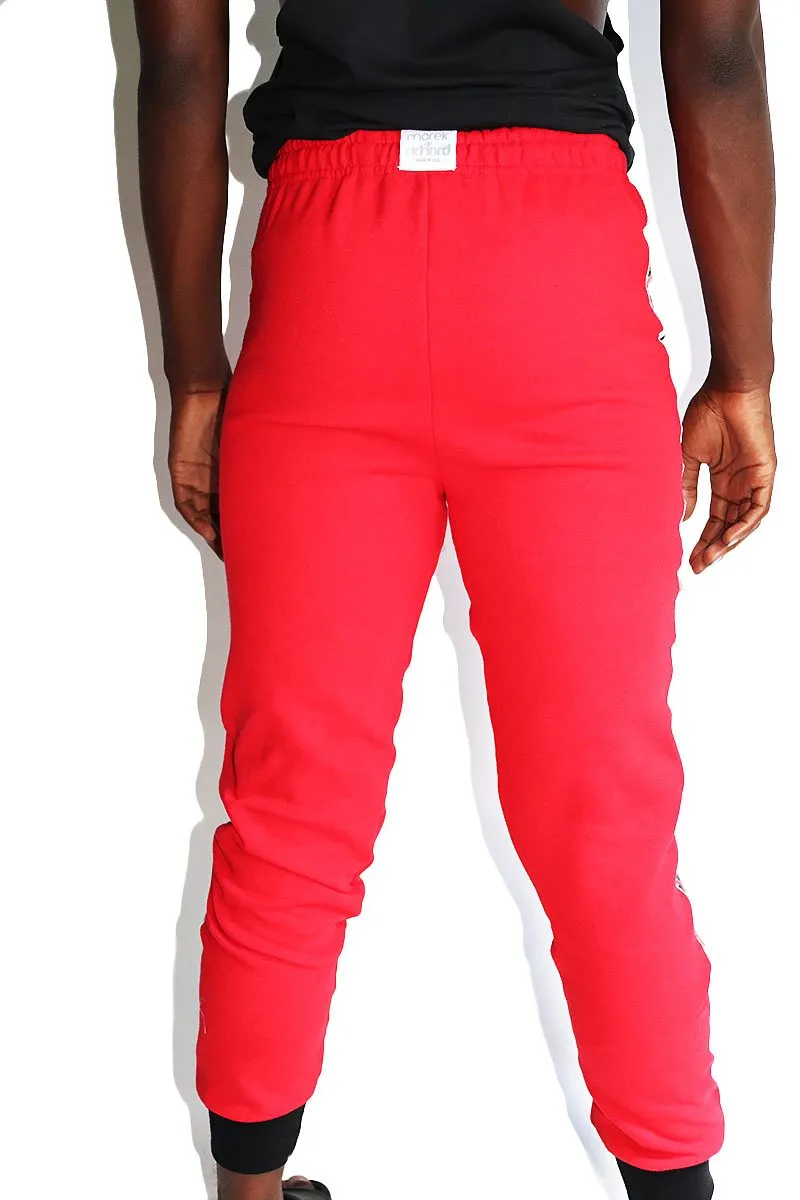 Slay Checkerboard Sweatpants-Red