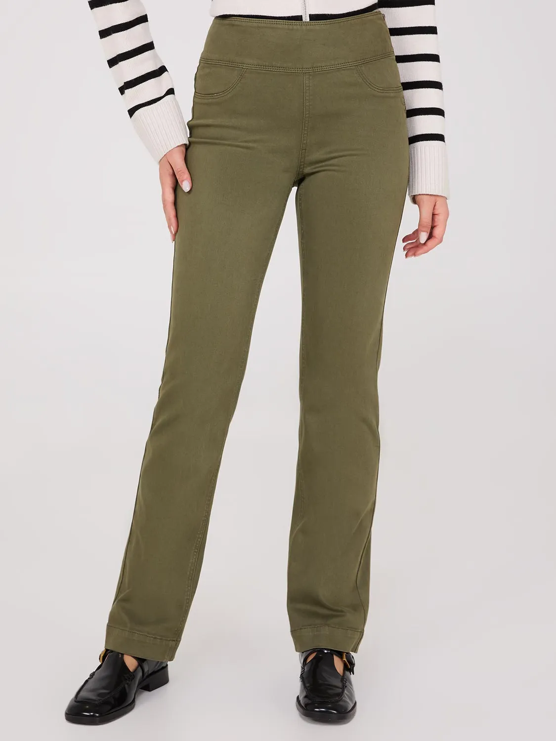 Straight Leg Twill Trousers