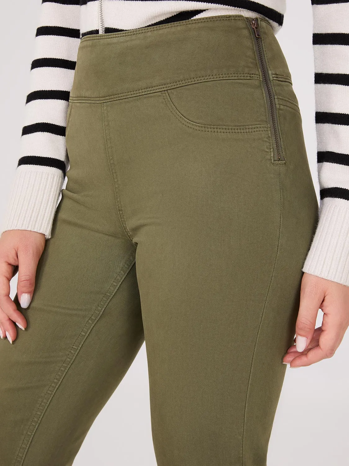 Straight Leg Twill Trousers