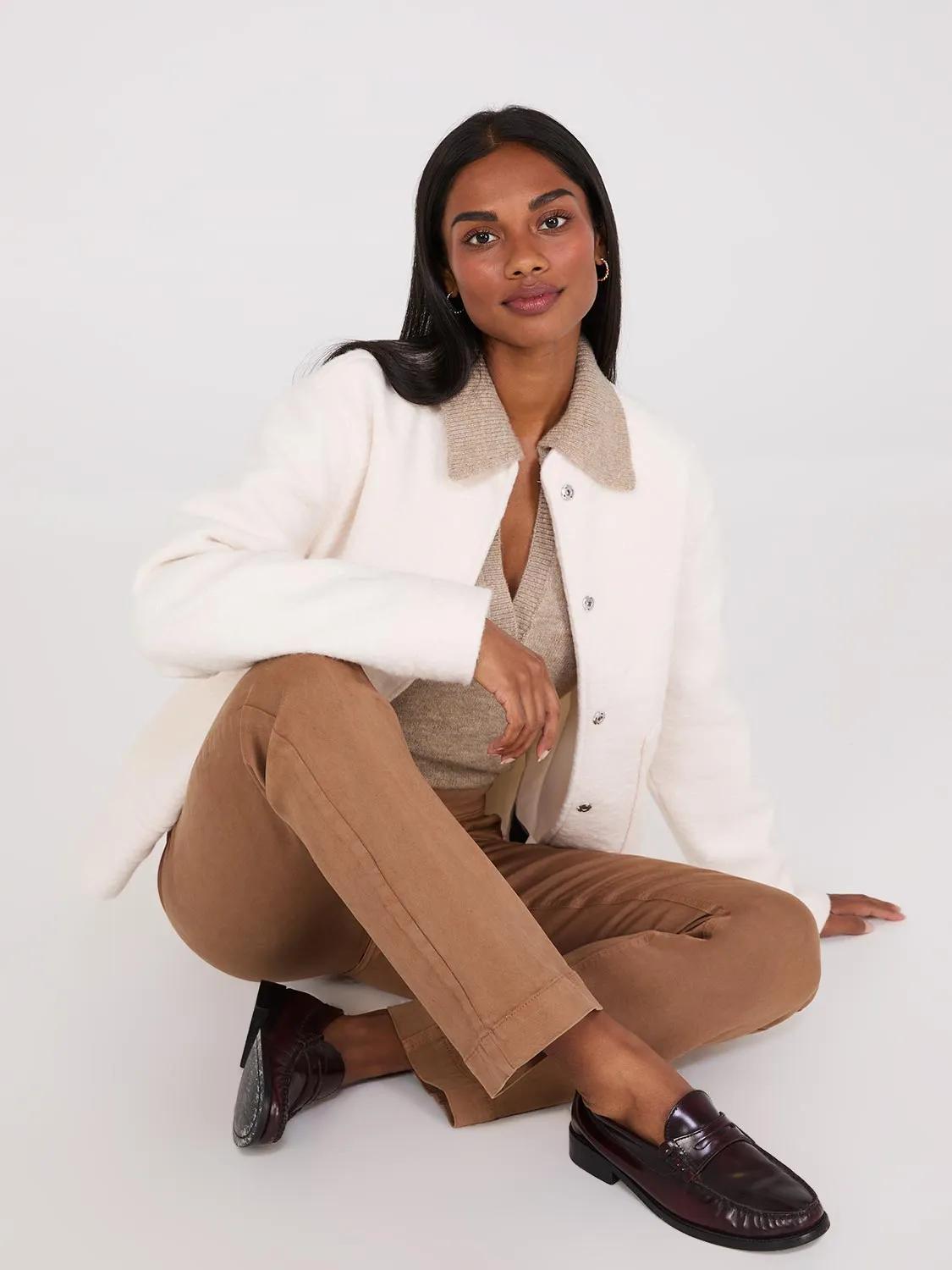Straight Leg Twill Trousers