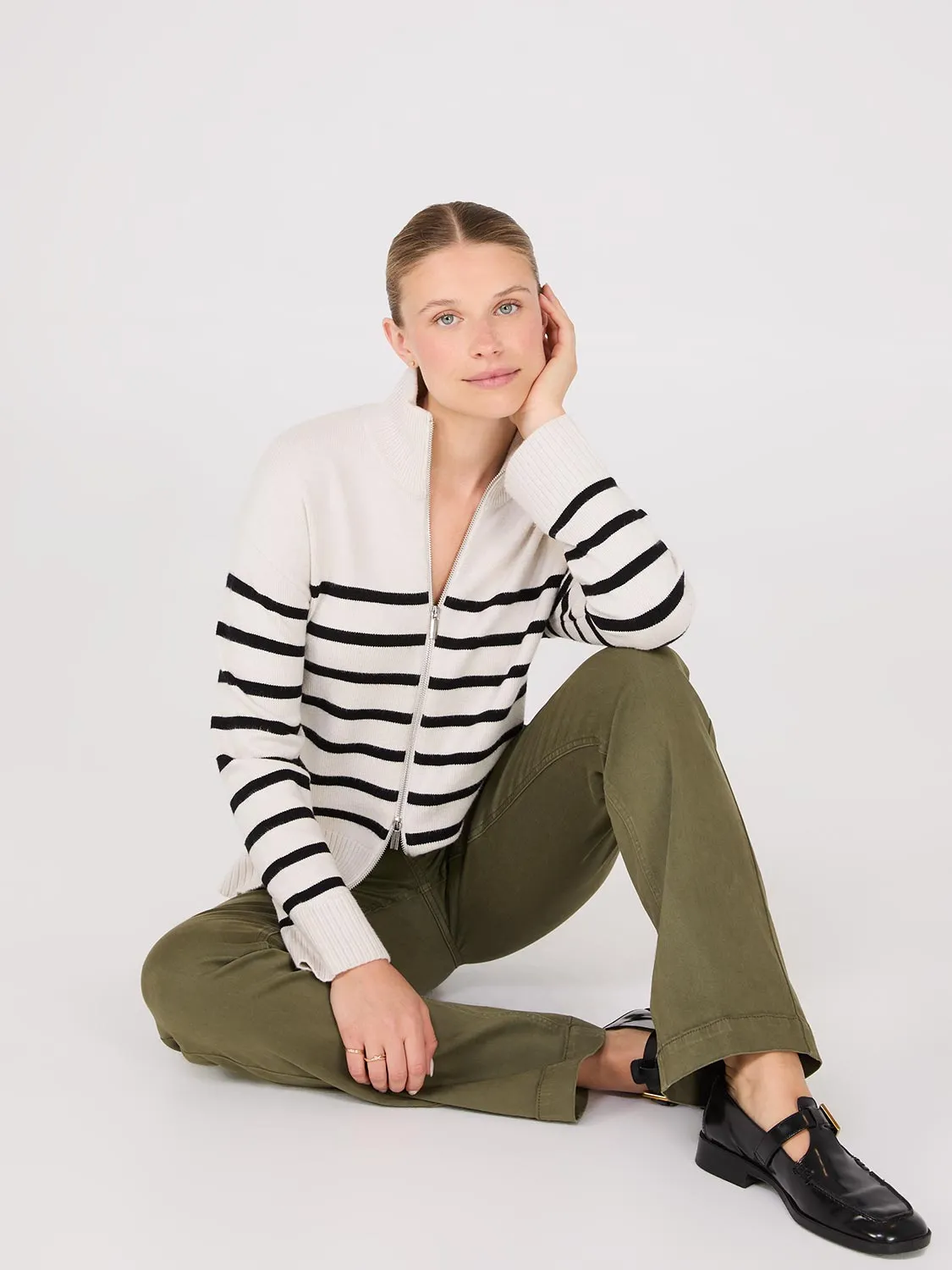 Straight Leg Twill Trousers