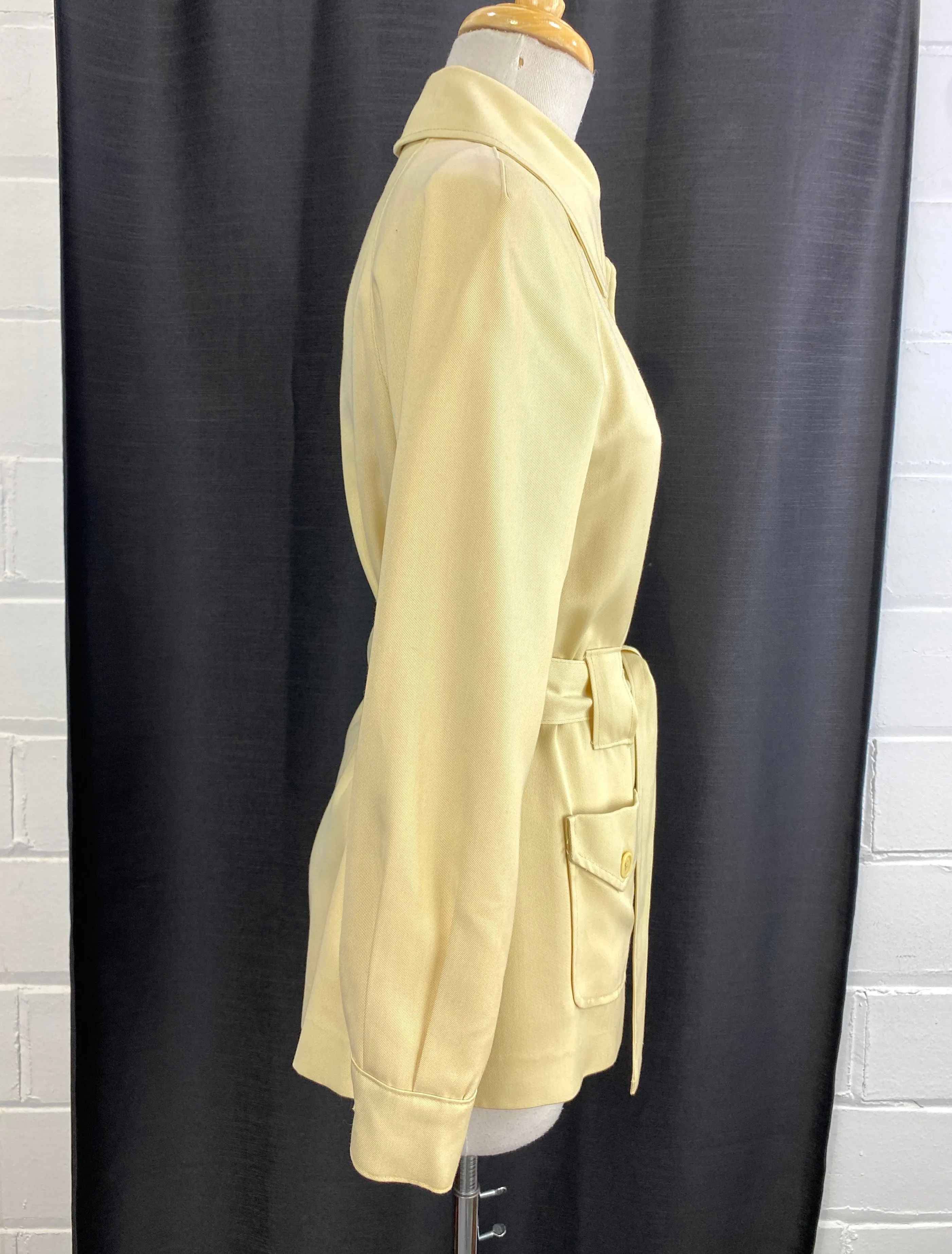 Vintage 1970s Cream 2-Piece Safari Jacket & Pants Set, XS