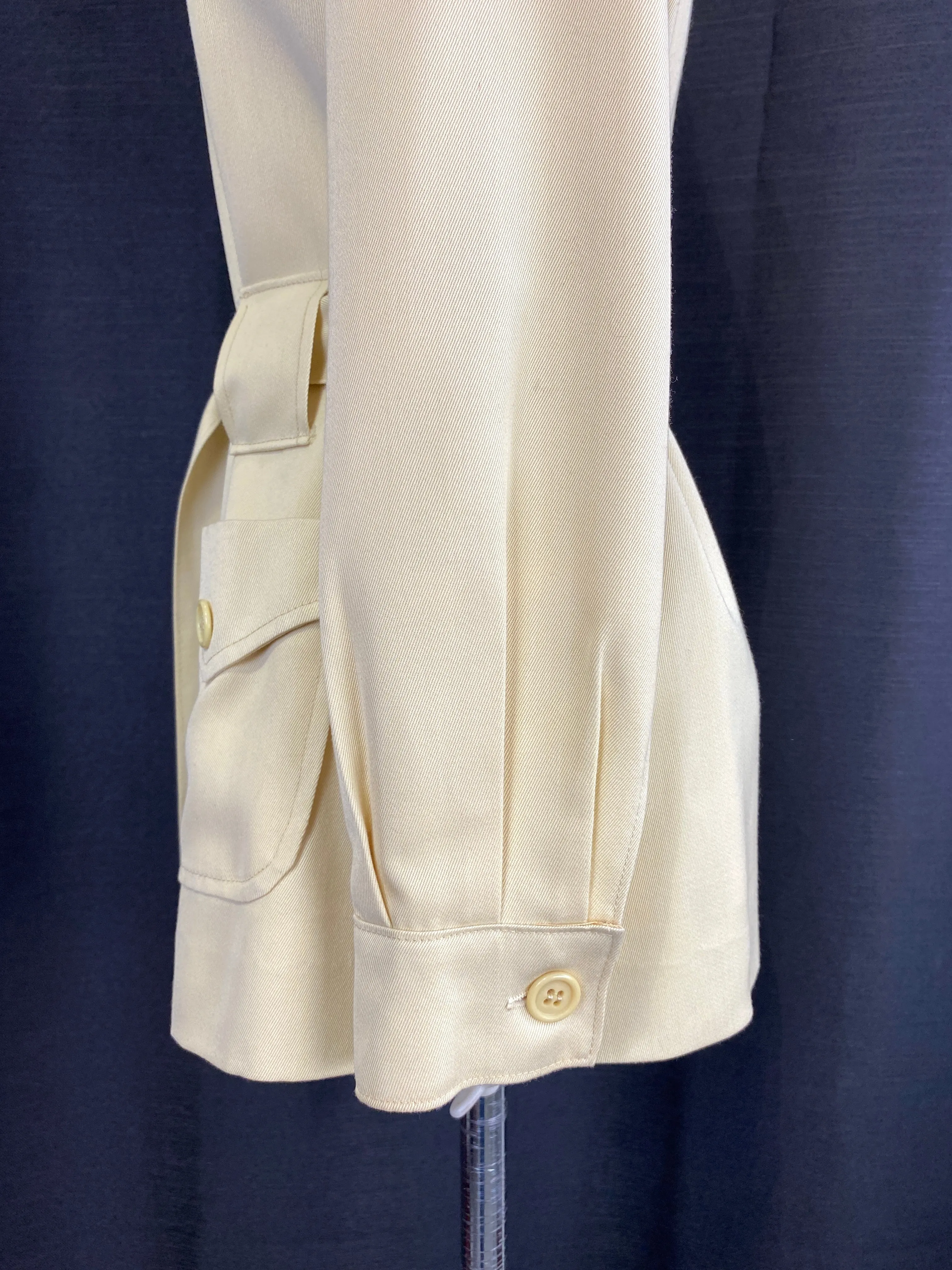 Vintage 1970s Cream 2-Piece Safari Jacket & Pants Set, XS