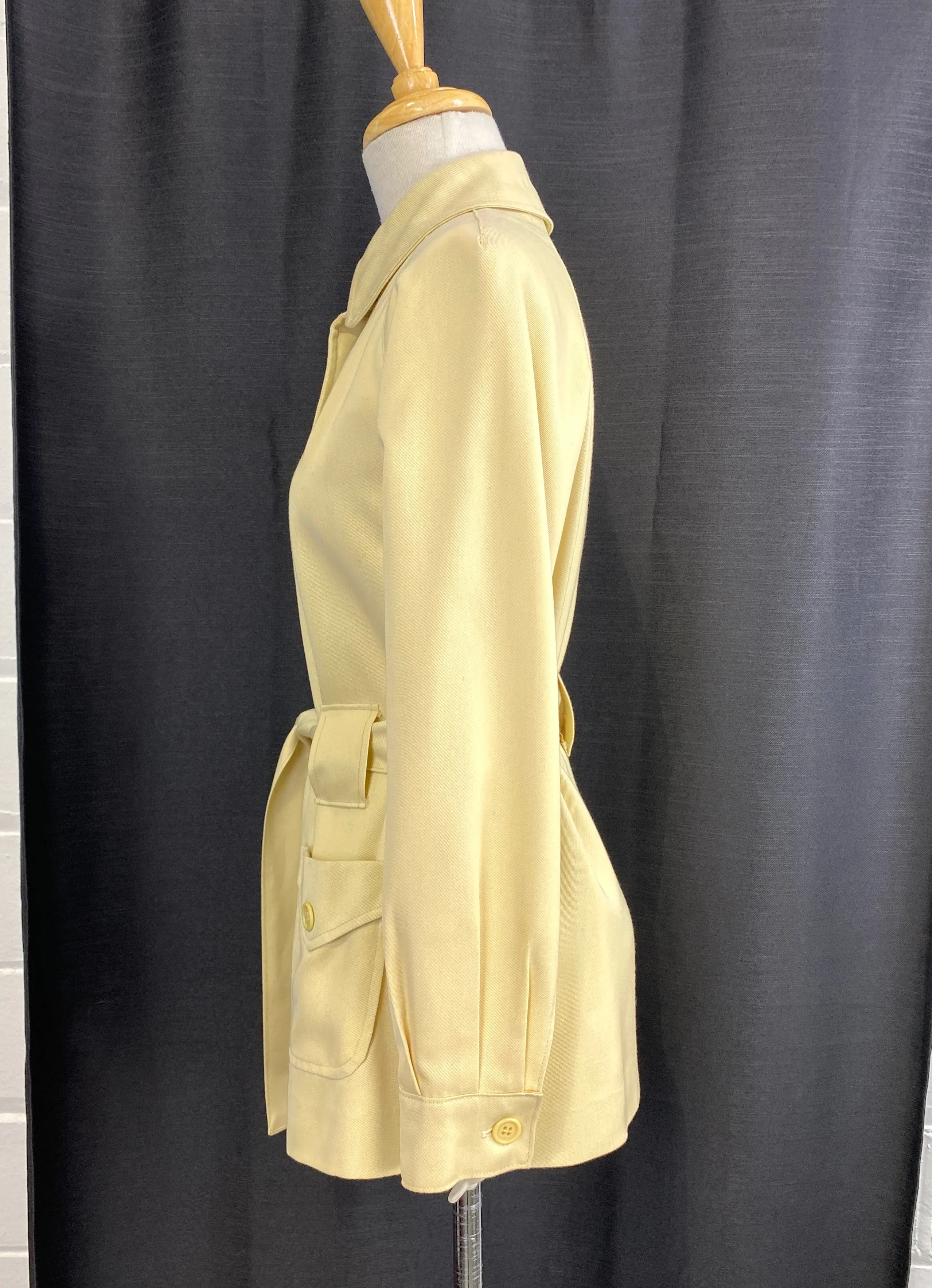 Vintage 1970s Cream 2-Piece Safari Jacket & Pants Set, XS