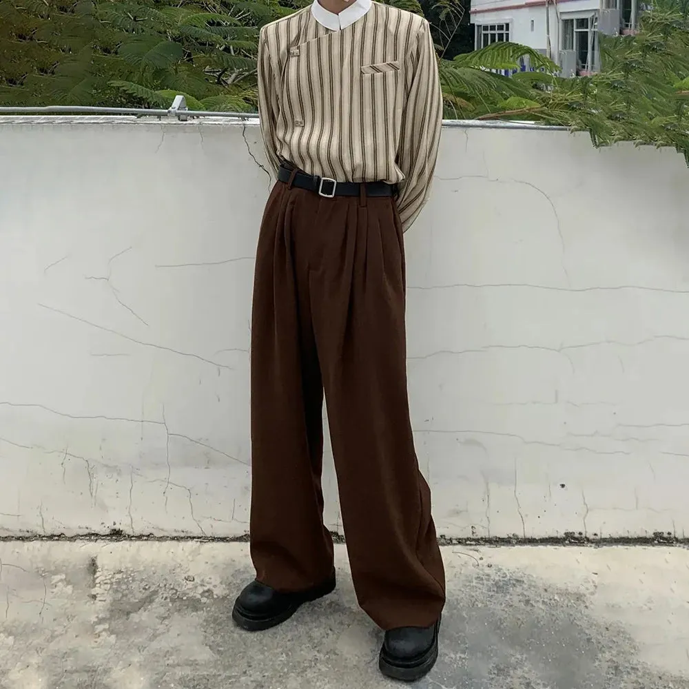 Wiaofellas  -  Y2K Mens Pants Casual Versatile Suit Pants Autumn Solid Color Streetwear Hawaiian  Retro Youth Trend Men's Clothing Unisex