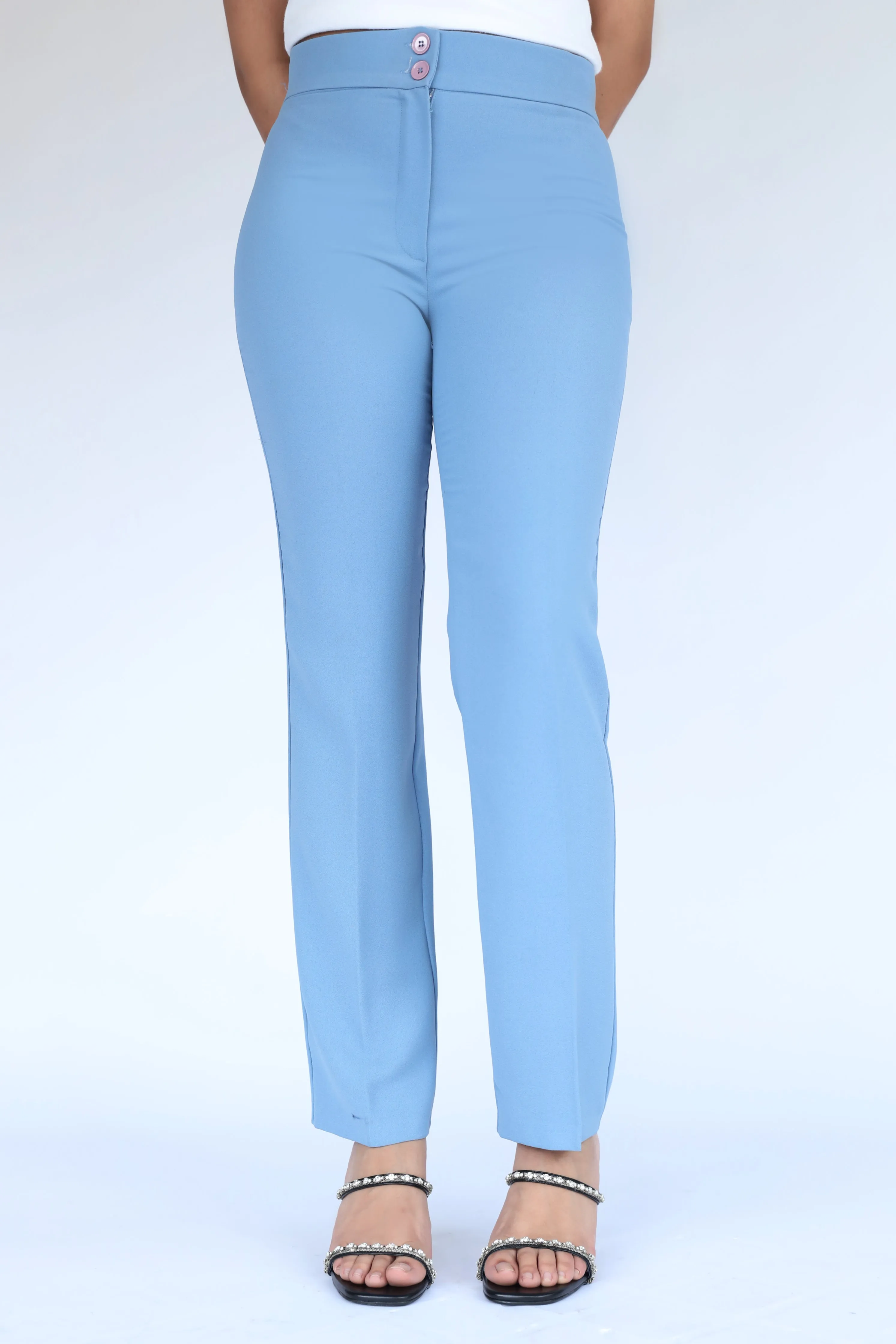 Zoe Straight Pants Ice Blue